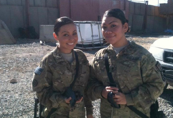 Nancy Escobar and Ana Archie in Bagram, Afghanistan. June, 2011.