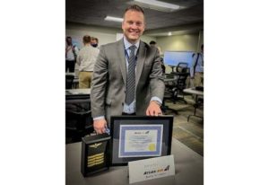 Josh Ray, who has been flying the 747 as a First Officer with Atlas Air for six years, completed his four-week upgrade training on March 31.