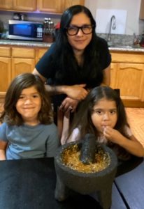 Christina with her daughters.