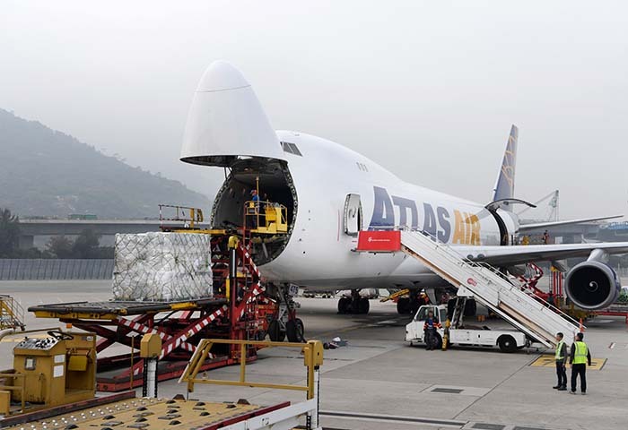 Atlas plane getting loaded through the nose