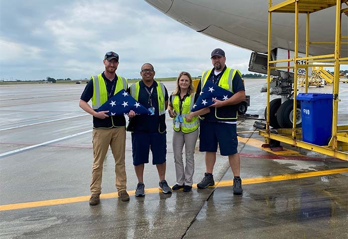 Left to right is: Sam Phillips (Station Supervisor, AMZ), Migdoel Ocasio (Station Supervisor, AMZ), Kimberly Smith (Station Manager, AMZ) and Richard Bartlett (Station Supervisor, AMZ).