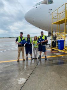 Left to right is: Sam Phillips (Station Supervisor, AMZ), Migdoel Ocasio (Station Supervisor, AMZ), Kimberly Smith (Station Manager, AMZ) and Richard Bartlett (Station Supervisor, AMZ).