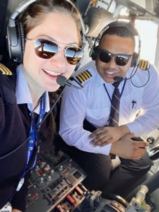 Captain McLean with Atlas First Officer Hannah Dalla Riva.